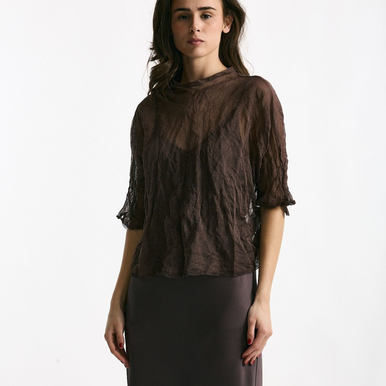 Top in Seta e Fibra Metallizzata donna Antonelli firenze - 6