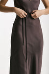 Abito lungo scollato melanzana donna Antonelli firenze - 6