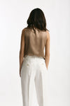 Top in seta cammello donna Antonelli firenze - 3