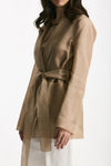 Giacca in voile di seta cammello donna Antonelli firenze - 2