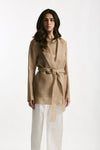Giacca in voile di seta cammello donna Antonelli firenze - 4
