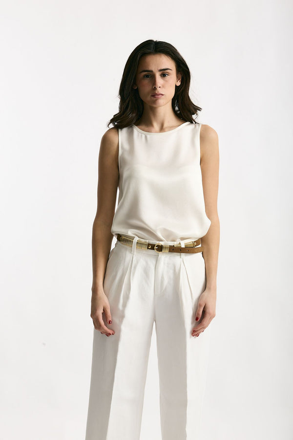 Top in seta bianco donna Antonelli firenze