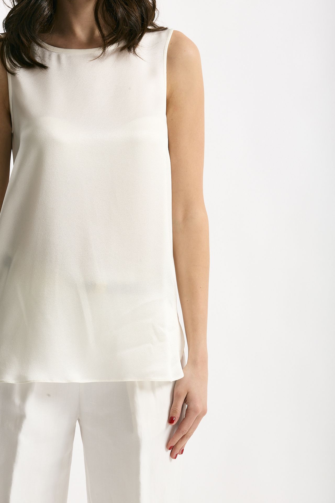 Top in seta bianco donna Antonelli firenze - 5