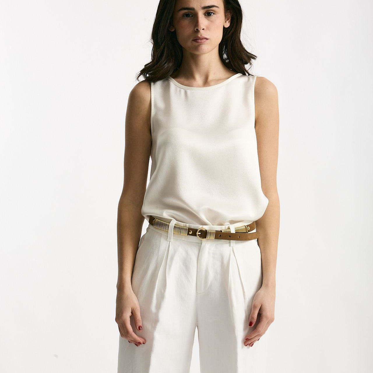 Top in seta bianco donna Antonelli firenze - 6
