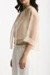 Giacca crop beige donna Antonelli firenze - 2