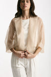 Giacca crop beige donna Antonelli firenze - 5