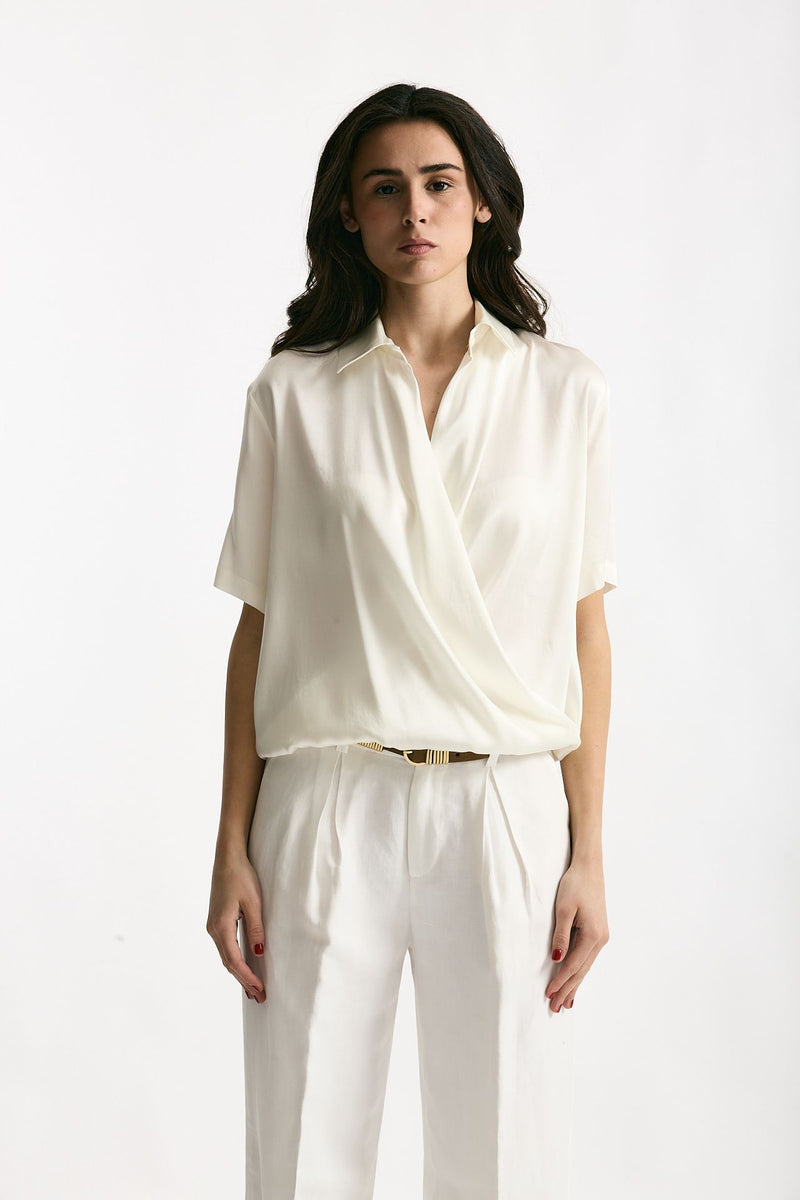 Camicia in seta bianco donna Antonelli firenze - 2