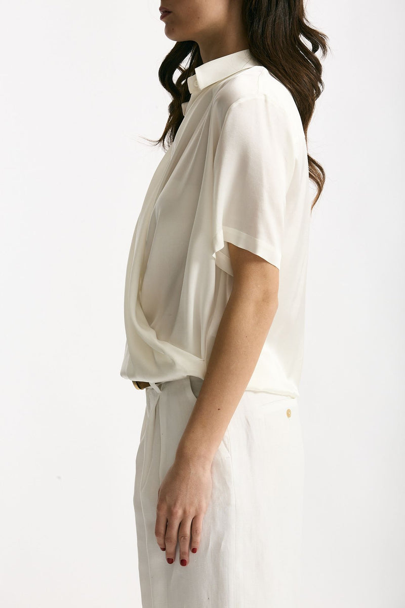 Camicia in seta bianco donna Antonelli firenze - 3