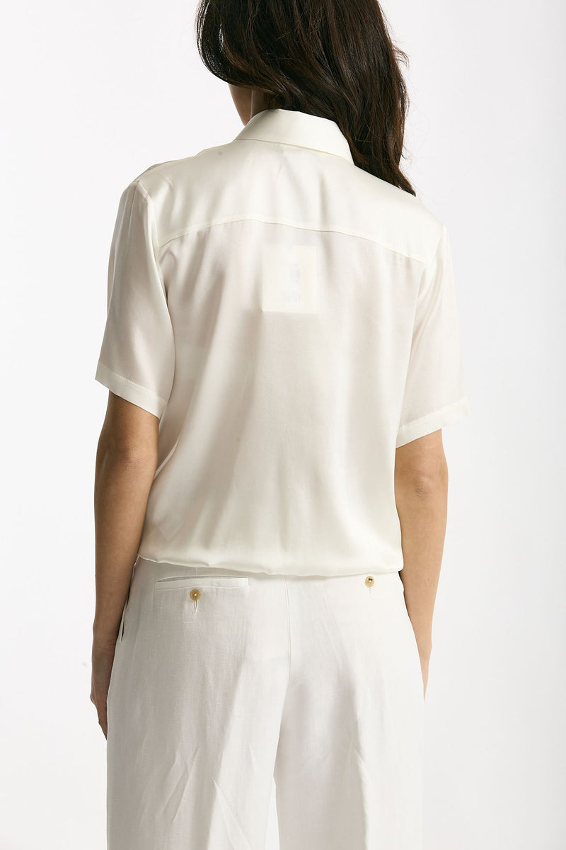 Camicia in seta bianco donna Antonelli firenze - 4