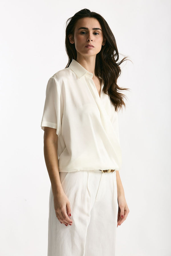 Camicia in seta bianco donna Antonelli firenze