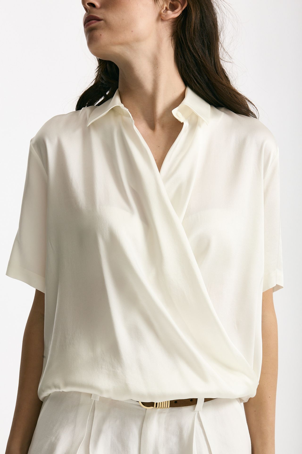 Camicia in seta bianco donna Antonelli firenze - 5