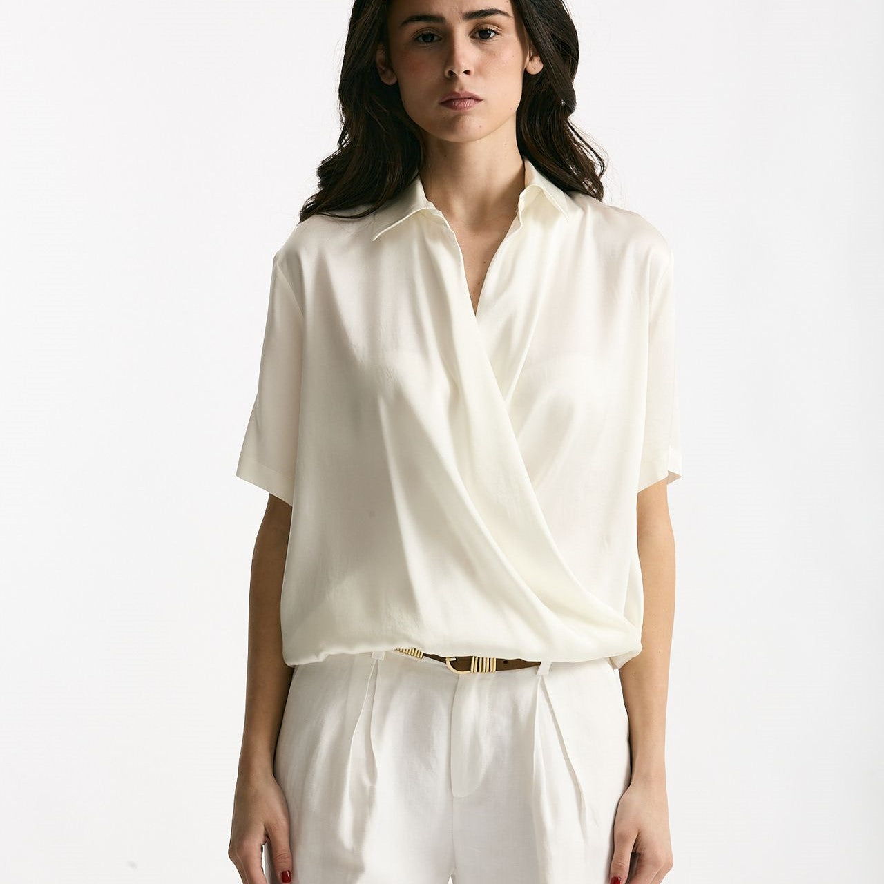 Camicia in seta bianco donna Antonelli firenze - 6