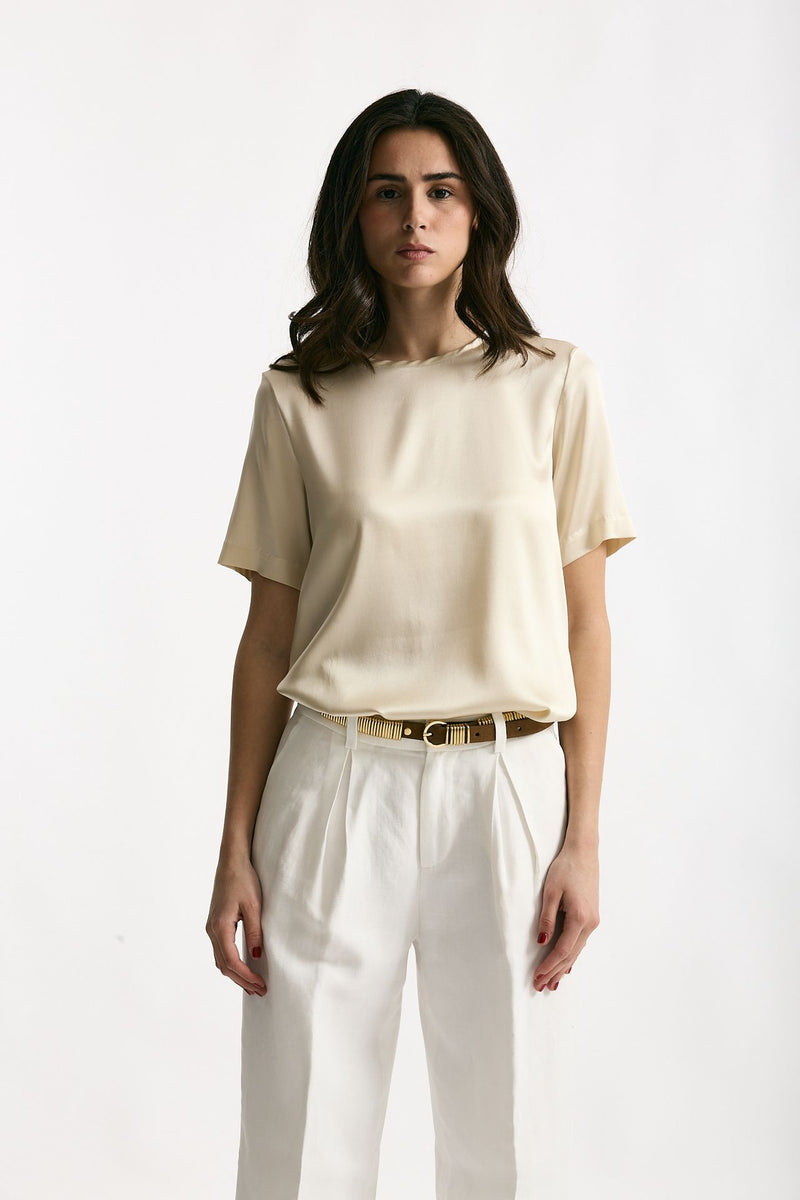 Camicia in seta crema donna Antonelli firenze - 1