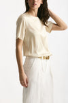 Camicia in seta crema donna Antonelli firenze - 4