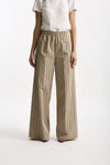 Pantalone rigato beige con riga donna Antonelli firenze - 2