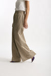 Pantalone rigato beige con riga donna Antonelli firenze - 1