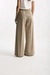 Pantalone rigato beige con riga donna Antonelli firenze - 3