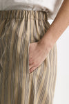 Pantalone rigato beige con riga donna Antonelli firenze - 5