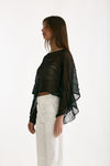 Top in seta e fibra metallizzata nero donna Antonelli firenze - 2