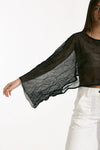 Top in seta e fibra metallizzata nero donna Antonelli firenze - 4
