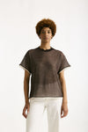 Maglia doppiata marrone e bianco donna Antonelli firenze - 1