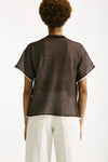 Maglia doppiata marrone e bianco donna Antonelli firenze - 3