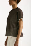 Maglia doppiata marrone e bianco donna Antonelli firenze - 4