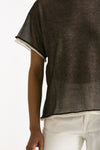 Maglia doppiata marrone e bianco donna Antonelli firenze - 5
