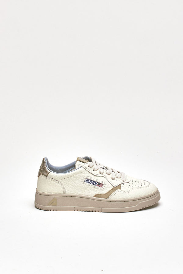 Sneakers MEDALIST LOW AULW-NE15 in pelle platino e sponge donna Autry