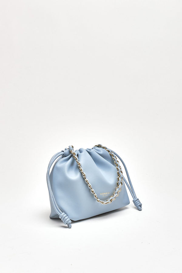 Pochette morbida CYNTHIA in pelle sauvage blu cielo donna Avenue 67