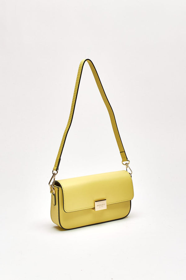 Clutch rigida FARAH in pelle ruga limone donna Avenue 67