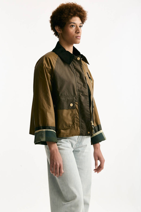 Giacca cerata crop ALMA WAX sabbia donna Barbour