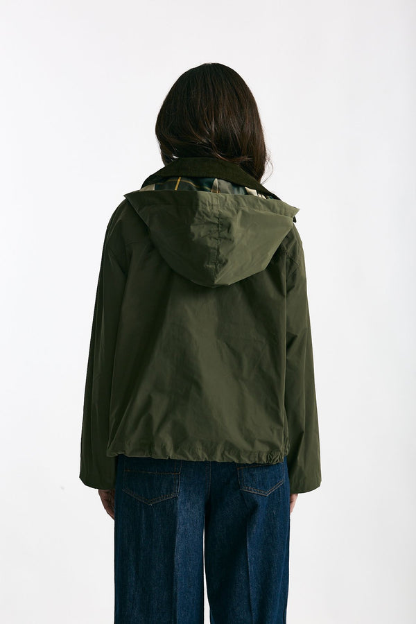 Giubbino WEAVER in nylon verde donna Barbour