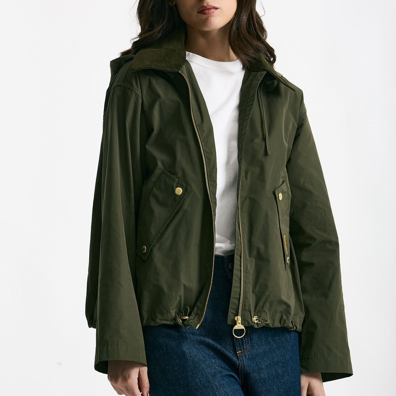 Giubbino WEAVER in nylon verde donna Barbour - 7