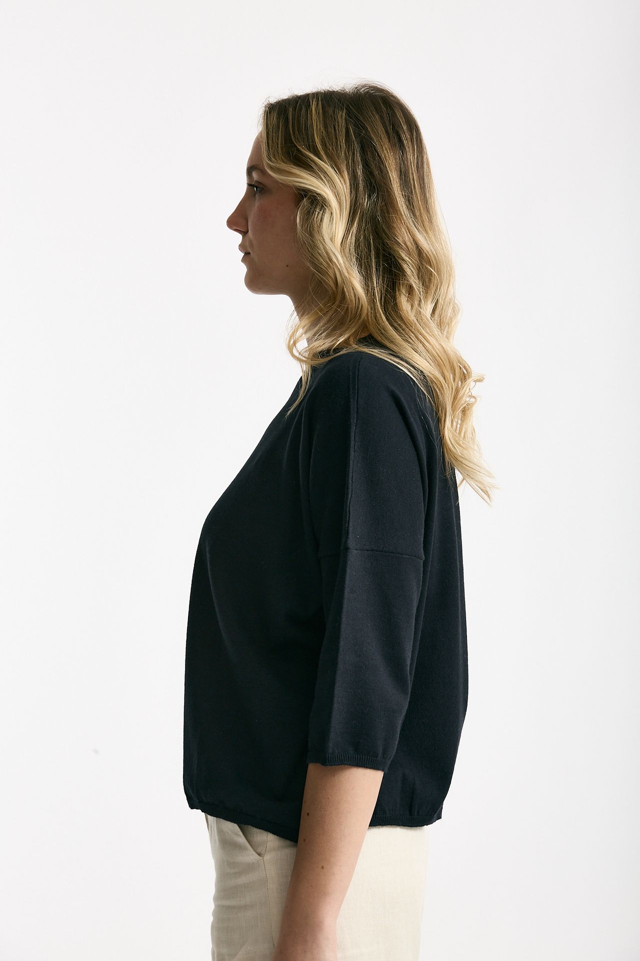 Maglia scatolina blu notte donna Be you - 3