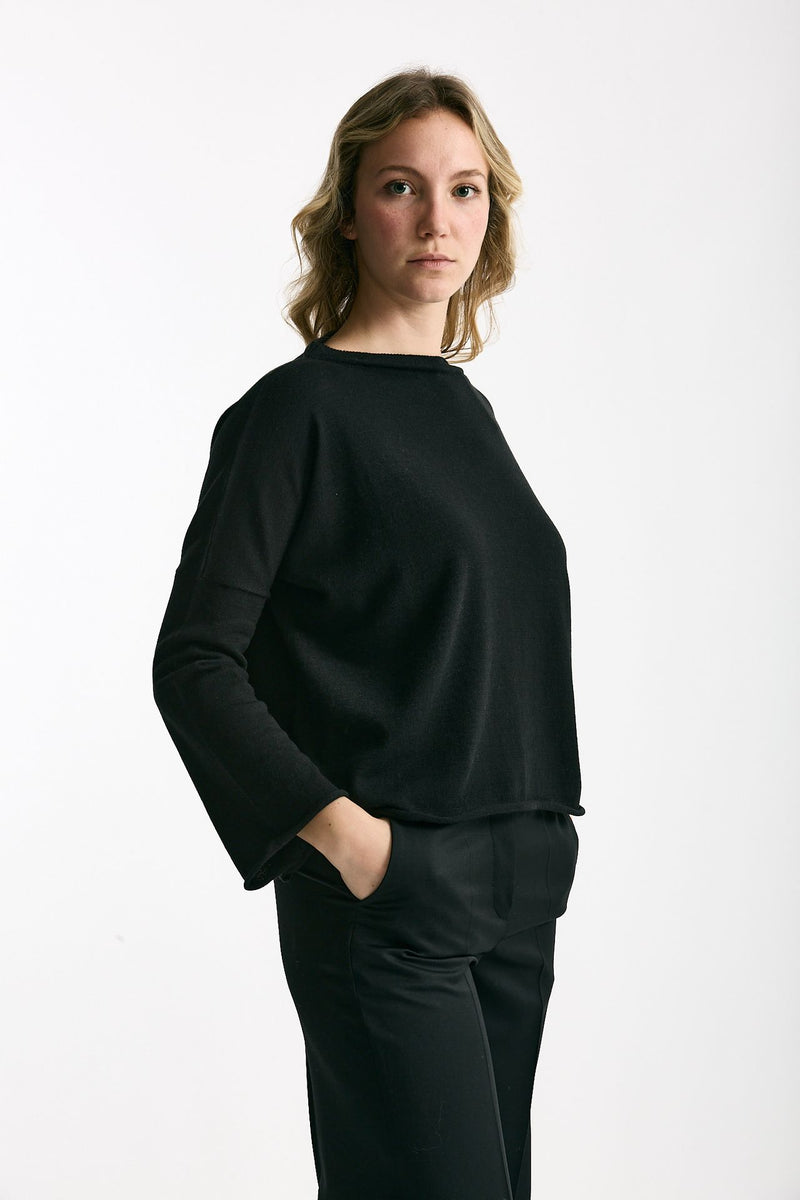 Maglia collo a barchetta nero donna Be you - 4