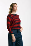 Maglia rigata Blu e rossa donna Marché des palmiers - 4