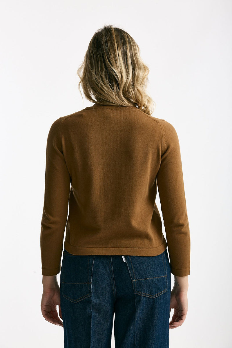 Maglia basic cammello donna Marché des palmiers - 3