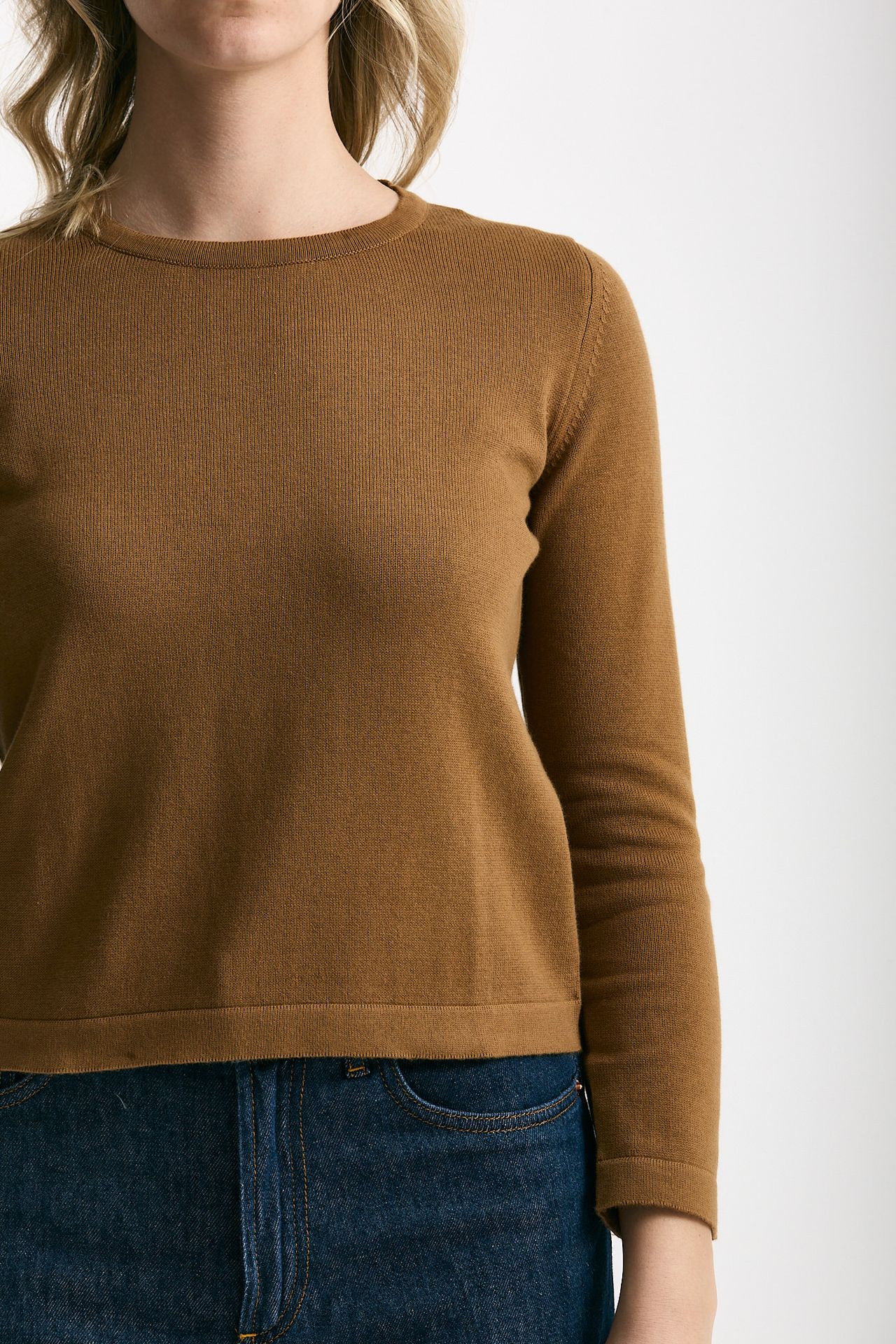 Maglia basic cammello donna Marché des palmiers - 5