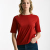 T-shirt in cotone rosso donna Marché des palmiers - 5
