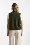 Gilet in maglia verde bosco donna Marché des palmiers - 4