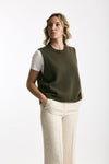 Gilet in maglia verde bosco donna Marché des palmiers - 1