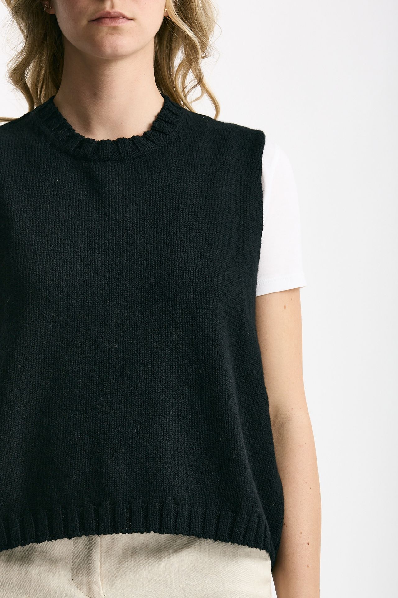 Gilet in maglia nero donna Marché des palmiers - 5