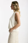 Gilet in maglia bianco donna Marché des palmiers - 2