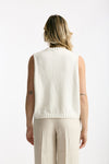 Gilet in maglia bianco donna Marché des palmiers - 3