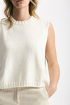 Gilet in maglia bianco donna Marché des palmiers - 5