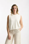 Gilet in maglia bianco donna Marché des palmiers - 1
