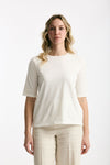 T-shirt in cotone bianco donna Marché des palmiers - 1