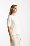 T-shirt in cotone bianco donna Marché des palmiers - 4