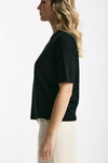 T-shirt in cotone nero donna Marché des palmiers - 2